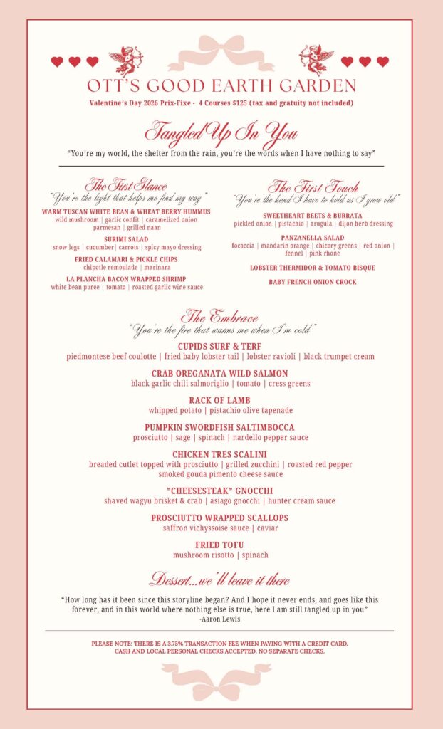 Valentines Prix-Fixe Menu